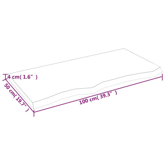 vidaXL Countertop without Sink L100xW50xH4cm Sc. Grey