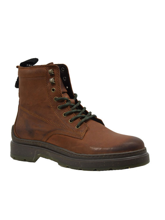 Jeep Footwear Men's Leather Military Boots Brown