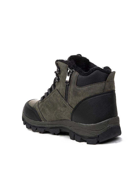 Le Petit Men's Boots with Zipper Khaki