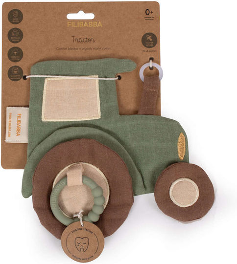 Filibabba Baby Cloth Comfort Blanket - Tractor Green