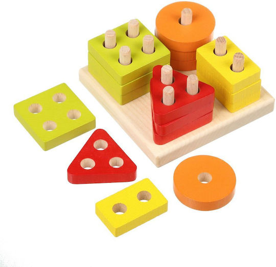 Cubika Pyramid Toy Stacking & Sorting Base made of Wood for 18++ Months