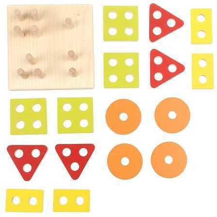 Cubika Pyramid Toy Stacking & Sorting Base made of Wood for 18++ Months