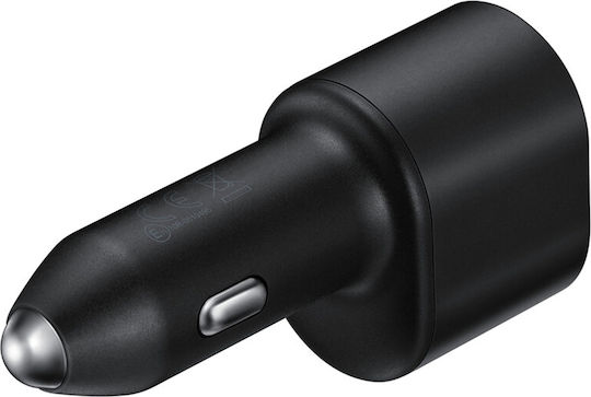 Samsung Φορτιστής Αυτοκινήτου 60W Γρήγορης Φόρτισης με Θύρες: 1xUSB 1xType-C μαζί με Καλώδιο Type-C Μαύρος