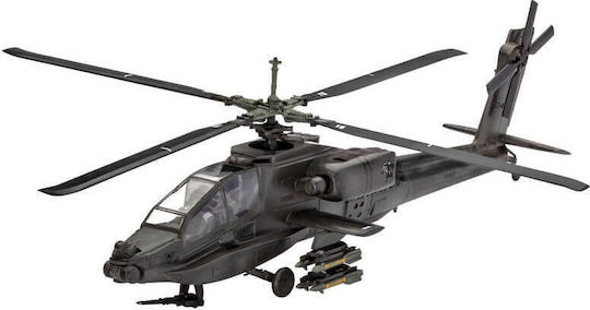 Revell AH-64A Apache Modeling Figure Helicopter 56 Pieces in Scale 1:100 with Glue and Paints 14.6x14.4cm.