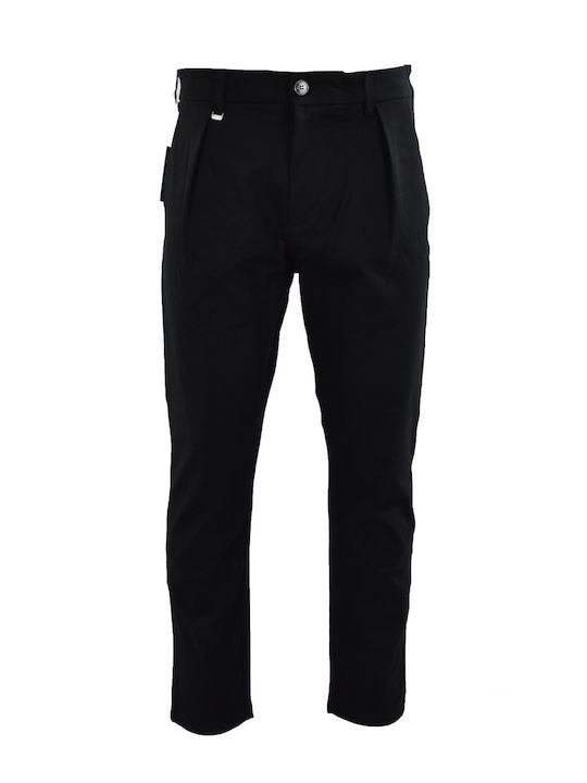 Men's Elastic Slim Tapered Fit Jeans Pants Black