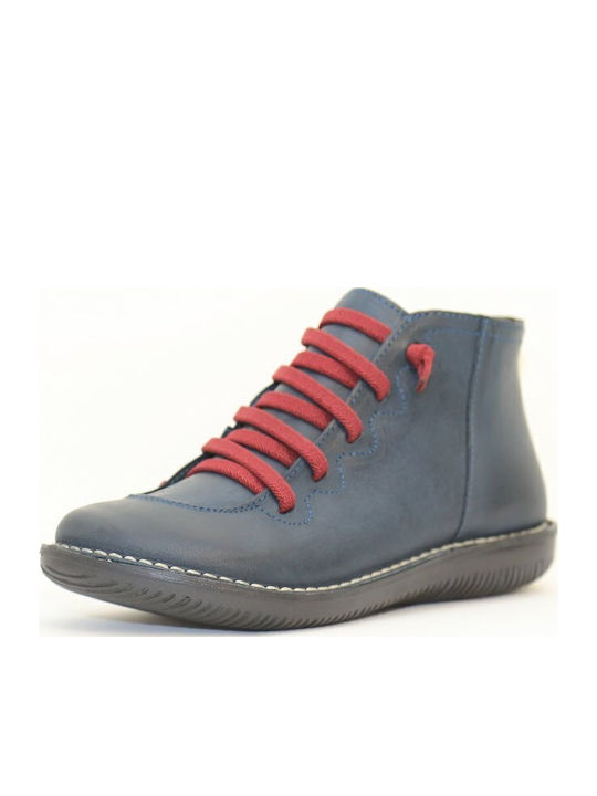 Leather Women's Ankle Boots Blue