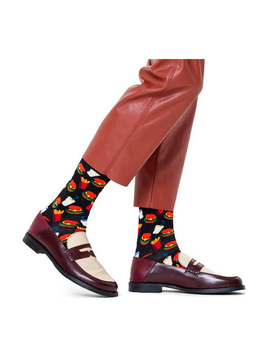 Happy Socks Hamburger Solid Color Socks Black