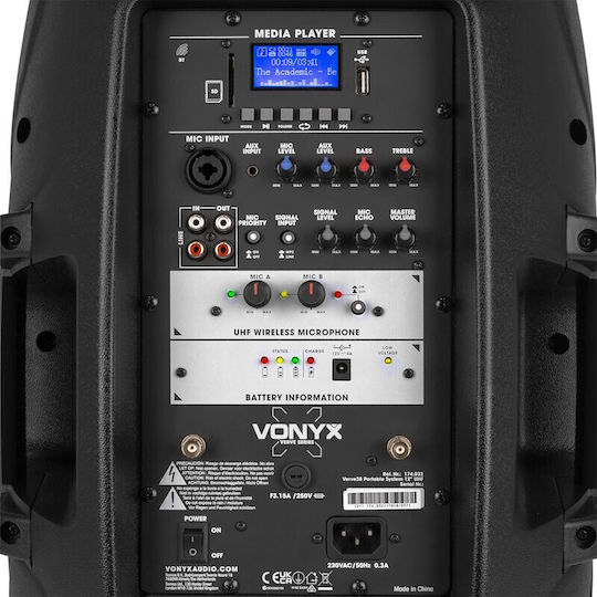 Vonyx Ηχείο Karaoke με Ασύρματα Μικρόφωνα Verve38 174.032 Μαύρο