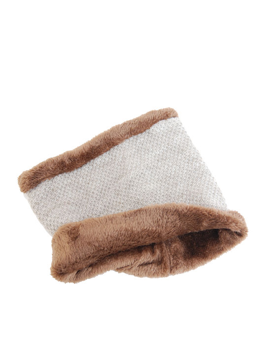 Männer Set mit Beanie Fleece Gestrickt in Beige Farbe