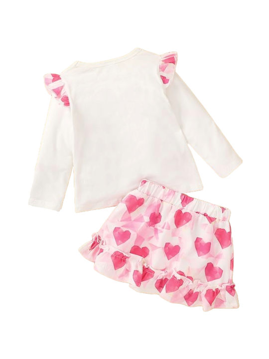 TakTakBaby Kids Set with Skirt Winter 2pcs White