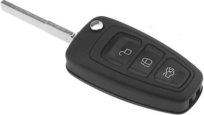 Foldable Car Key Shell with Blade with 3 Buttons for Ford