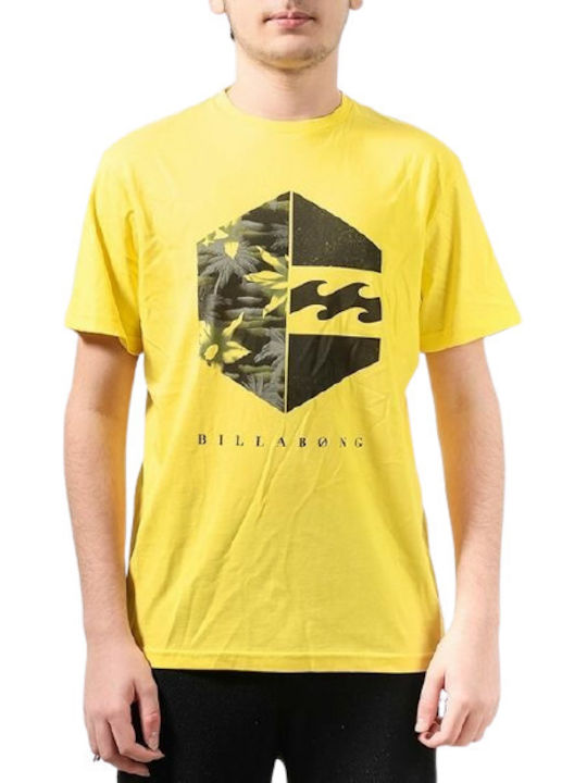 Billabong Hexxa Ανδρικό T-shirt Κίτρινο με Λογότυπο