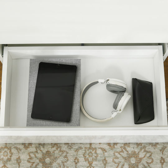 Κομοδίνο Ξύλινο Λευκό 60x39x47cm