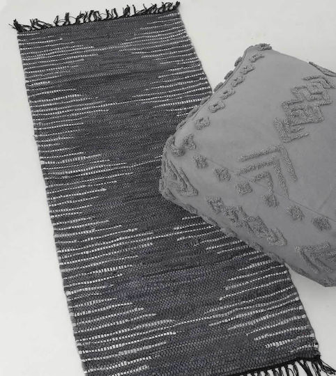Palamaiki Rhombus Teppich Kamin Rechteckig Leder mit Fransen Grey