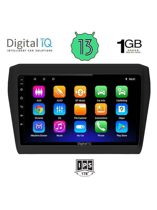 Digital IQ Sistem Audio Auto pentru Suzuki Rapid 2017> (Bluetooth/USB/WiFi/GPS/Apple-Carplay/Android-Auto) cu Ecran Tactil 9"