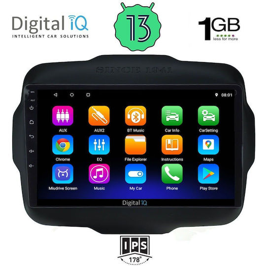 Digital IQ Auto-Audiosystem für Jeep Rebell 2014> (Bluetooth/USB/WiFi/GPS/Apple-Carplay/Android-Auto) mit Touchscreen 9"