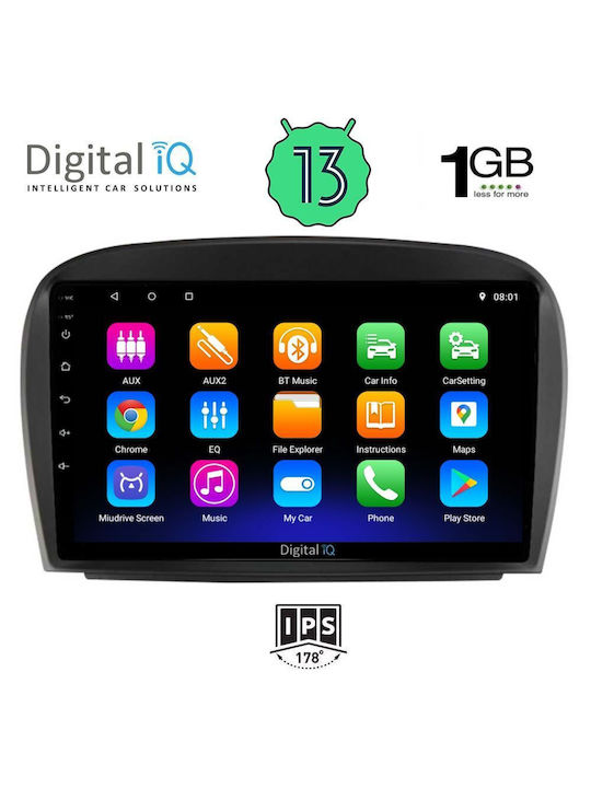Digital IQ Car Audio System for Mercedes-Benz SL 2006-2012 (Bluetooth/USB/WiFi/GPS/Apple-Carplay/Android-Auto) with Touch Screen 9"