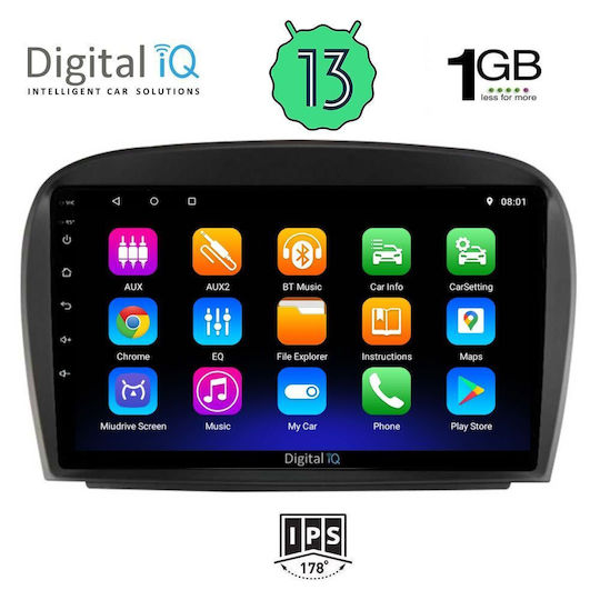 Digital IQ Ηχοσύστημα Αυτοκινήτου για Mercedes-Benz SL 2006-2012 (Bluetooth/USB/WiFi/GPS/Apple-Carplay/Android-Auto) με Οθόνη Αφής 9"