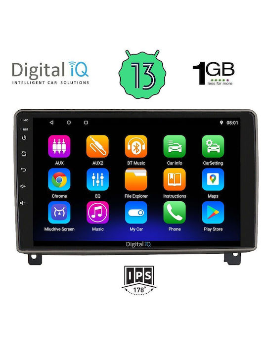 Digital IQ Car Audio System for Peugeot 407 2004-2011 (Bluetooth/USB/WiFi/GPS/Apple-Carplay/Android-Auto) with Touch Screen 9"