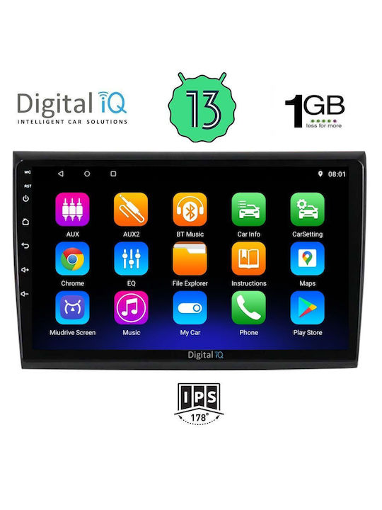 Digital IQ Car Audio System for Fiat Bravo 2007> (Bluetooth/USB/WiFi/GPS) with Touch Screen 9"