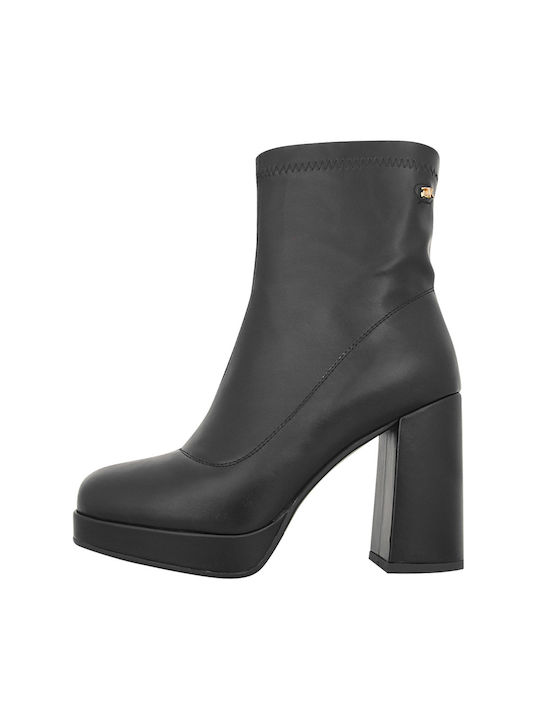 Gianna Kazakou Tomis Women's Leather High Heel Boots Black