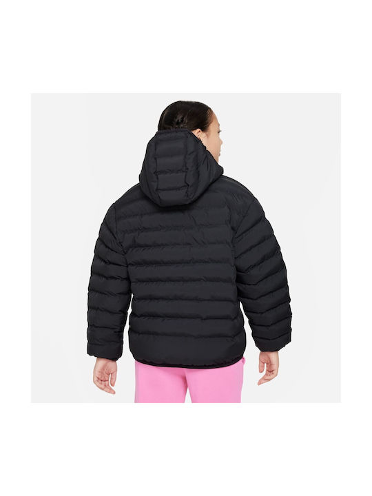 Nike Girls Casual Jacket Black with Ηood