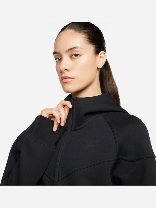 Women's Sweatshirt Jacket Hooded Black