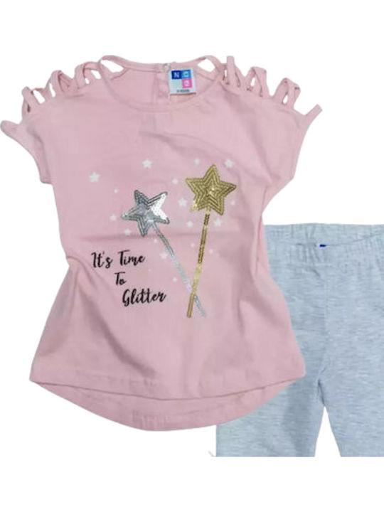 Kinder-Set mit Shorts Sommer 2Stück Rosa