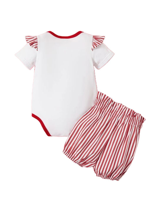 TakTakBaby Baby Bodysuit Set Short-Sleeved with Shorts White