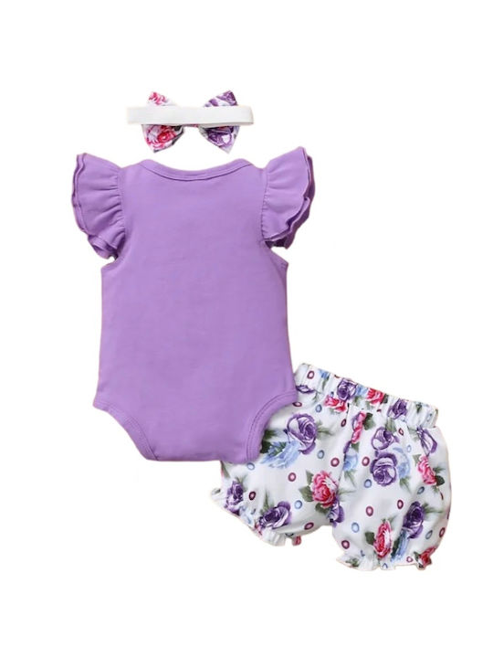 TakTakBaby Kids Set with Shorts 3pcs Lilac