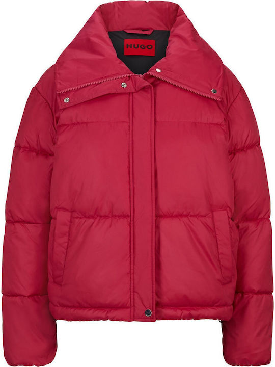 Fary1 Scurtă Jachetă de femei Puffer Fuchsia