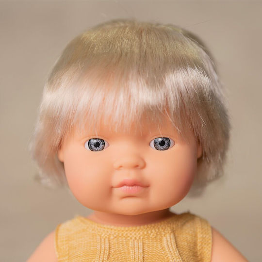 Miniland Caucasian Baby Doll with Hearing Aid 38 cm