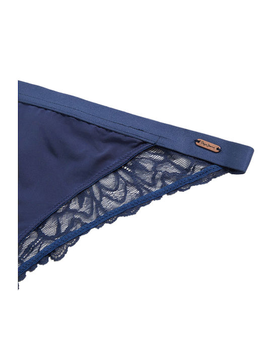 Women's Slip with Lace Navy Blue
