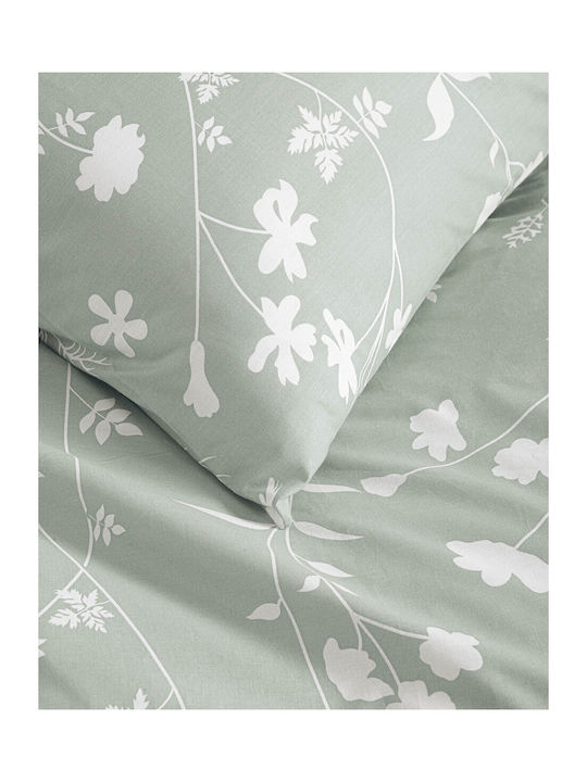 Rythmos Duvet Cover Set Cotton Queen with 2 Pillowcases 225x250 Everly Green - Quilt set Nova