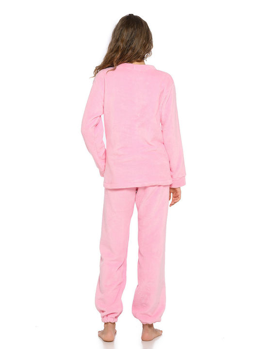 Clio Lingerie Winter Fleece Women's Pyjama Pants Pink