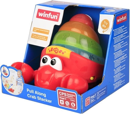 MG Toys Συρόμενο Παιχνίδι Pull Along Crab Stacker με Φως για 12+ Μηνών