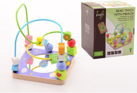Joueco Labirint Bead Track With Mirror din Lemn pentru 12++ Luni