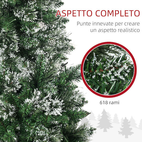 Christmas Decorative Snowy Illuminated Tree Green