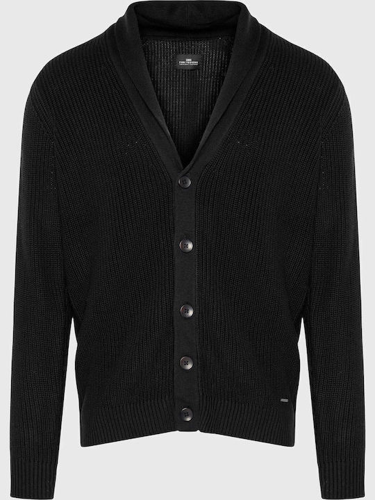 Men's Cardigan with Buttons Black