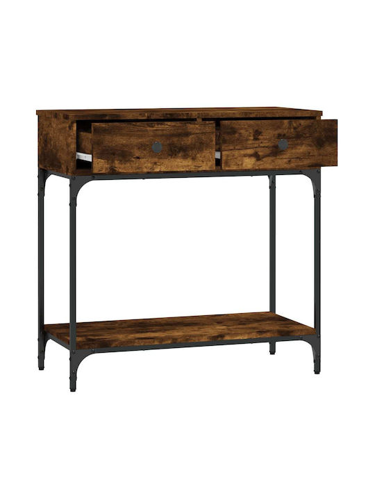 Console Table Wood & Metal Smoky Oak L75xW34.5xH75cm