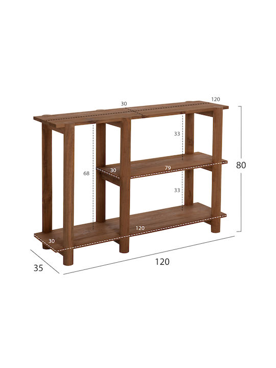 Kutai Κονσόλα από Μασίφ Ξύλο Φυσικό Rustic Μ120xΠ30xΥ80εκ.