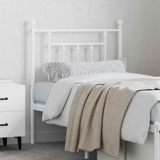 vidaXL Bed Headboard made of Metal White 75cm
