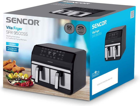Sencor Air Fryer with Wi-Fi & Double Detachable Bucket 8lt Black SFR 9500SS