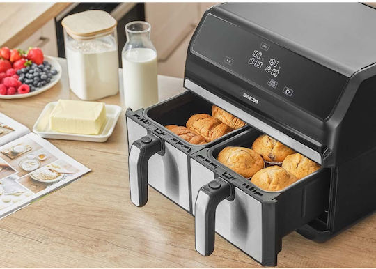 Sencor Air Fryer with Wi-Fi & Double Detachable Bucket 8lt Black SFR 9500SS