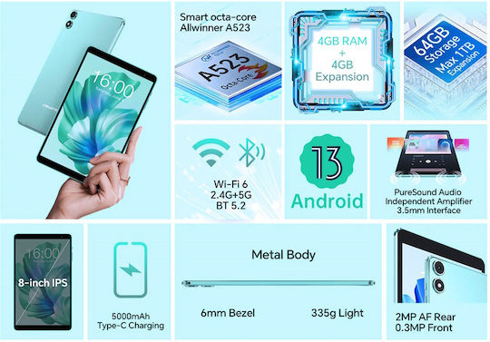 Teclast P85T 8" Tablet (4GB/64GB) Μπλε