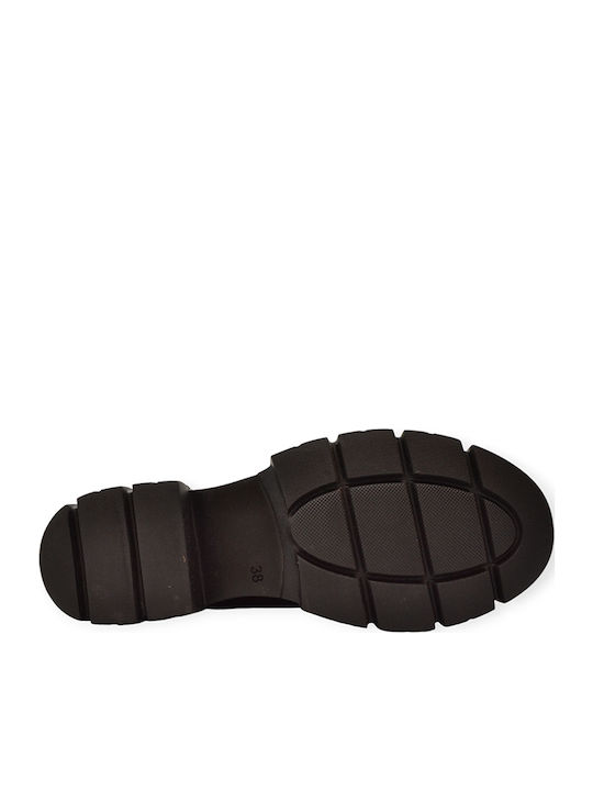 Leder Damen Stiefeletten Schwarz