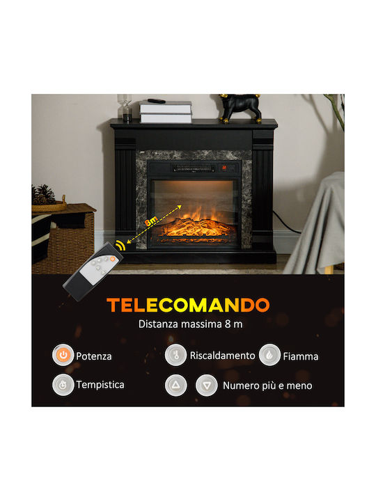 HomCom Под Електрическа печка 1800W 80x67.8см Черен