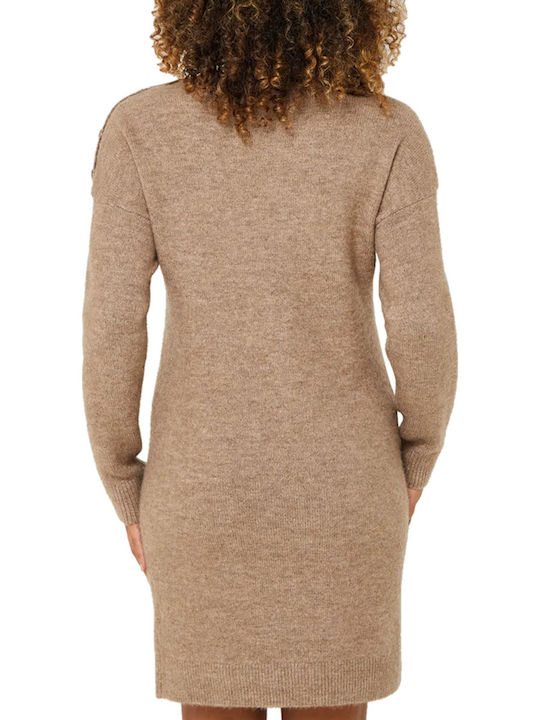 C'est Beau La Vie Mini Shirt Dress Dress Knitted Beige