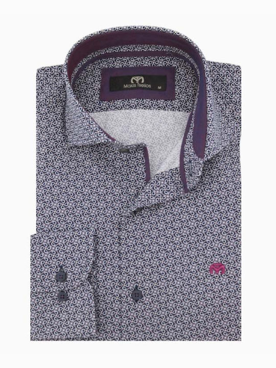 Makis Tselios Fashion Men's Shirt Long Sleeve Purple