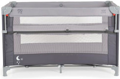 Moni Next Level Παρκοκρέβατο 2 Επιπέδων με Στρώμα Γκρι 125x65cm